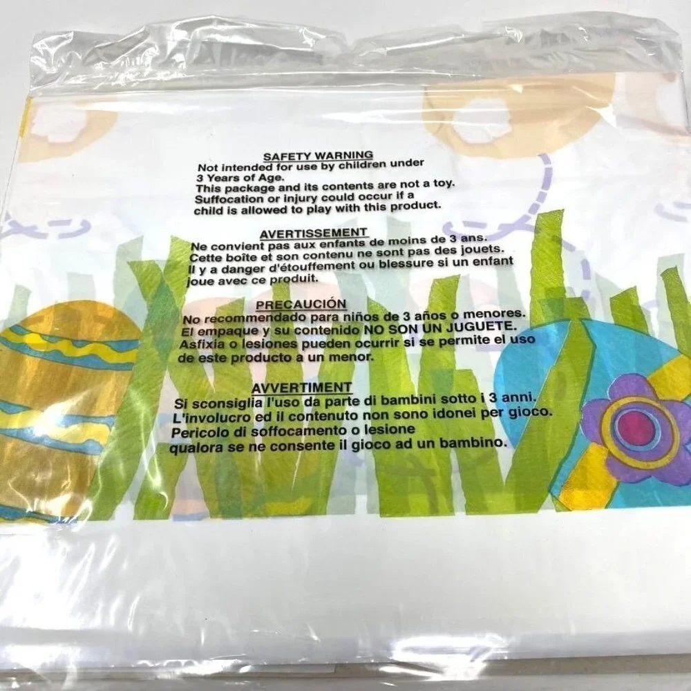 Target Easter Plastic Tablecover 48 in x 88 in Chicks Eggs Grass